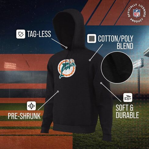 Team Fan Apparel NFL Adult Unisex Modern Throwback Ultra Soft Fleece Hooded Sweatshirt, Heathered Football Hoodie in Saudi Arabia