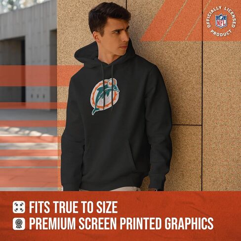 Team Fan Apparel NFL Adult Unisex Modern Throwback Ultra Soft Fleece Hooded Sweatshirt, Heathered Football Hoodie in Saudi Arabia