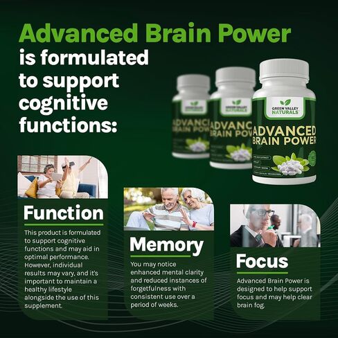 Advanced Brain Power - Supports Healthy, Normal Brain Function, Focus and Concentration, clinically formulated to Support Healthy Brain Clarity. (1 Bottle, 60, Count) in Saudi Arabia