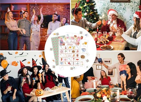 Tea Party Bingo Game Cards, Garden Tea Party Decor, Tea Party Favors, Bachelorette Party Activities, Bridal Shower Party Supplies for Adults Friends Family, Holiday Gathering Bingo Cards -13 in Kuwait