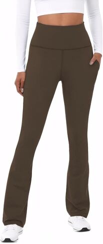 TOPYOGAS Womens Flare Yoga Pants High Waist Tummy Control Bootcut Flare Leggings Workout Wide Leg Pants with Pockets in Kuwait