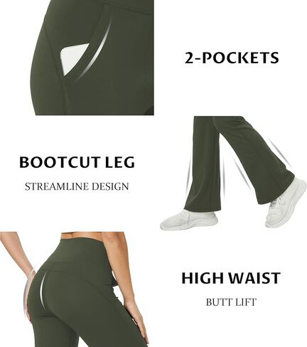 سراويل اليوغا النسائية المضيئة من TOPYOGAS، سراويل يوجا عالية الخصر للتحكم في البطن، سراويل ضيقة واسعة للتمرين مع جيوب in Kuwait