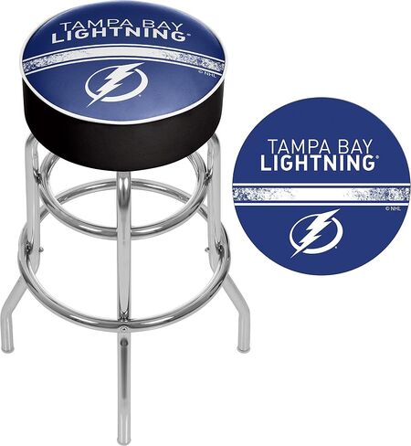 العلامة التجارية Gameroom NHL Tampa Bay Lightning Chrome Bar Stool مع دوار in Saudi Arabia