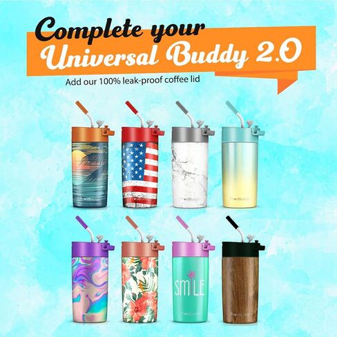 Universal Buddy 2.0 Can Cooler Drink Lid With Straw Universal 2.0 5 Sizes In 1 Insulated Can Cooler - Can Cooler for 12 oz & 16 oz Regular or Slim Cans & Bottles (Royal with Straw) in Saudi Arabia