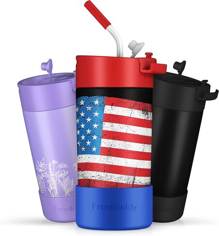 Universal Buddy 2.0 Can Cooler Drink Lid With Straw Universal 2.0 5 Sizes In 1 Insulated Can Cooler - Can Cooler for 12 oz & 16 oz Regular or Slim Cans & Bottles (Royal with Straw) in Saudi Arabia