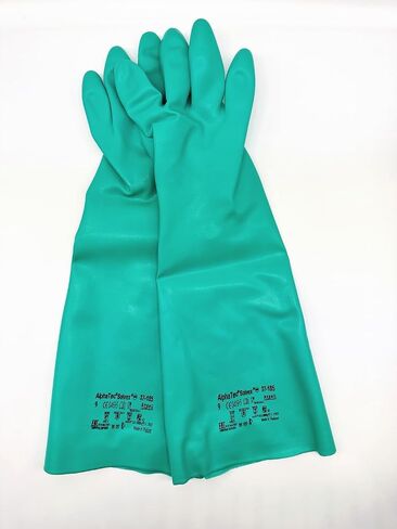 37-185-9 Size 9 18" 22 Mil Green Sol-Vex Unlined Nitrile Gloves Sandpatch Finish in Saudi Arabia