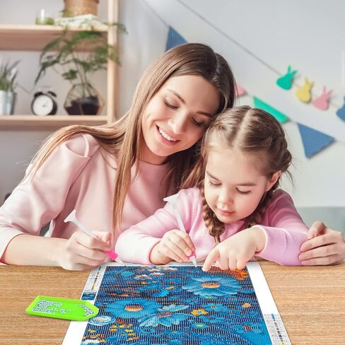 mogtaa الزجاج الملون شجرة الماس الفن مجموعات الرسم للبالغين، 5d المناظر الطبيعية الماس مجموعات الطلاء للمبتدئين، الحفر الكامل الماس النقاط مجموعات حجر الراين الفن الحرفية لديكور المنزل 12x16 بوصة in Kuwait