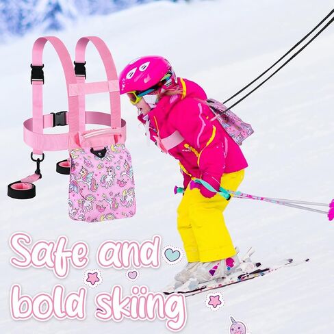 Ski and Snowboard Harness for Kids with Retractable Leash Absorb Bungees Straps Handle Learn to Ski Safely Teach Your Child The Speed Control of Skiing Ski Trainer Fundamentals in Saudi Arabia