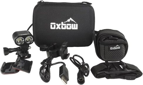 طقم إضاءة خوذة الدراجة الجبلية Voyager مع بطارية قابلة لإعادة الشحن، متوافقة مع حوامل GoPro، 2100 لومن، 3 ساعات على شعاع عالٍ in Kuwait