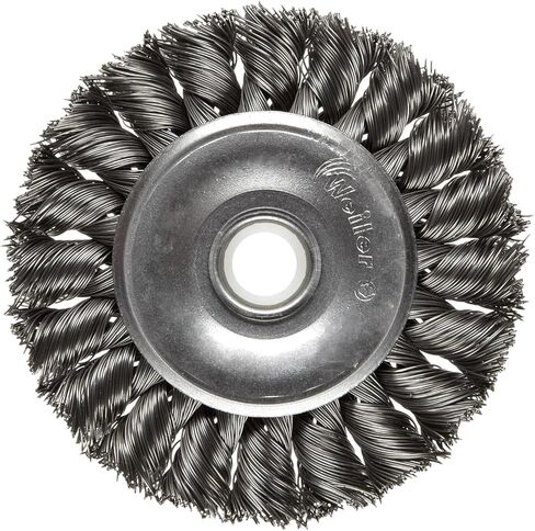 Weiler 08014 3" Standard Twist Knot Wire Wheel .014" Steel Fill 1/2"-3/8" Arbor Hole Made in The USA (Pack of 10) in Kuwait