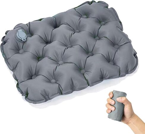 Inflatable Seat Cushion, Lightweight Camping Air Sitting Pad, Waterproof Air Cushion, Portable Air Seat Cushion for Climbing Hiking Office Airplane Car Stadium Seat (Black) in Kuwait