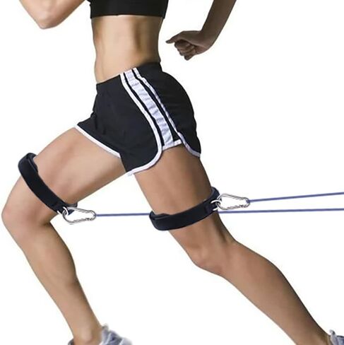 أحزمة الفخذ للياقة البدنية من Maigendoo، قطعتان من أشرطة الفخذ للتمرين، حزام للقدم للكاحل والساق قابل للتعديل بحلقة على شكل حرف D وإكسسوارات تمارين السرعة تناسب الرجال والنساء (أسود) in Kuwait