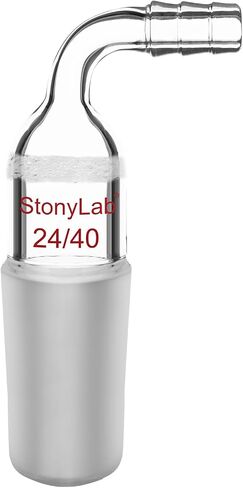 stonylab Bent Glass Vacuum Adapter, Borosilicate Glass Adapter with G1 Sintered Disc, 24/40 Joint and 10 mm Hose Connection in Saudi Arabia