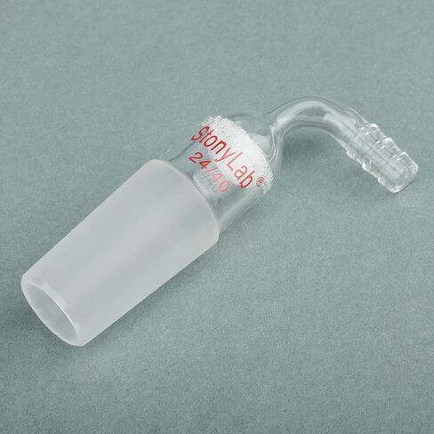 stonylab Bent Glass Vacuum Adapter, Borosilicate Glass Adapter with G1 Sintered Disc, 24/40 Joint and 10 mm Hose Connection in Saudi Arabia