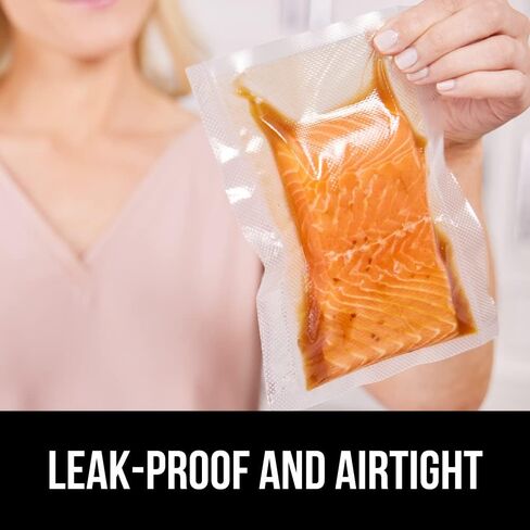 أكياس مانعة للتسرب محكمة الغلق من غوريلا جريب، عبوتان، 11 بوصة × 25 قدم، 6x طعام طازج، حزمة توفير للوجبات، مانعة للتسرب، مقاومة للثقب، تمنع حرق الفريزر، من أجل فيديو سوس، آمن للاستخدام في الميكروويف وغسالة الأطباق in Kuwait