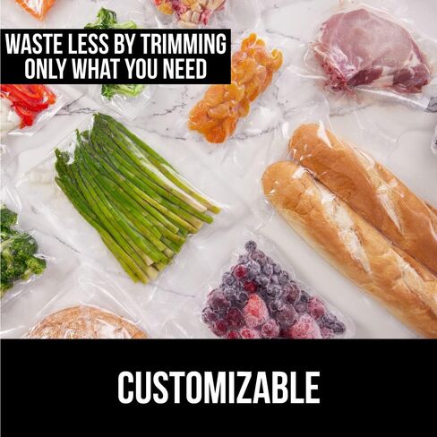 أكياس مانعة للتسرب محكمة الغلق من غوريلا جريب، عبوتان، 11 بوصة × 25 قدم، 6x طعام طازج، حزمة توفير للوجبات، مانعة للتسرب، مقاومة للثقب، تمنع حرق الفريزر، من أجل فيديو سوس، آمن للاستخدام في الميكروويف وغسالة الأطباق in Kuwait