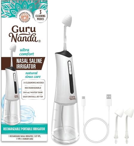 زجاجة شطف الجيوب الأنفية من جوروناندا - طرف مريح لتخفيف ري الأنف الطبيعي للبالغين والأطفال - سعة 240 مل in Kuwait