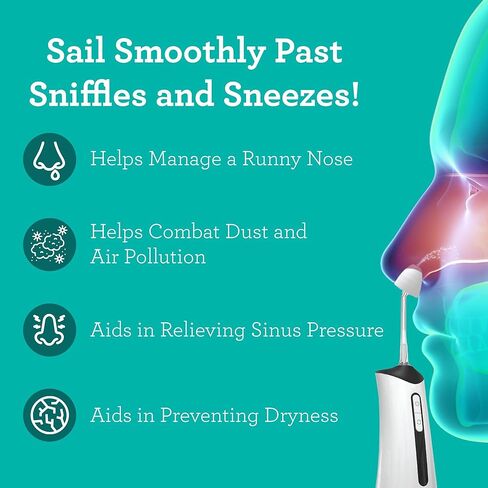 زجاجة شطف الجيوب الأنفية من جوروناندا - طرف مريح لتخفيف ري الأنف الطبيعي للبالغين والأطفال - سعة 240 مل in Kuwait