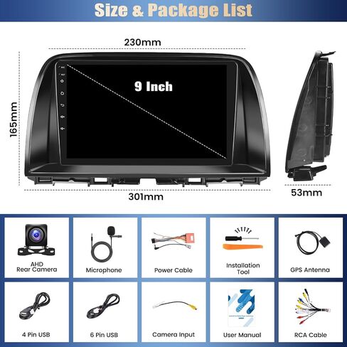 [2+64G] Android 13 Car Stereo for Mazda CX5 2012-2015 with Wireless Apple Carplay&Android Auto,9 Inch Touch Screen Car Radio with Mirror Link Bluetooth FM/RDS Radio WiFi GPS SWC+ Backup Camera in Saudi Arabia