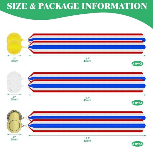 Gold Silver Bronze Blank Award Medals with Neck Ribbons, 1st 2nd 3rd Metal Winner Prize Participation Trophy Make Your Own Medals for Competitions Sports Games Party Favors in Saudi Arabia