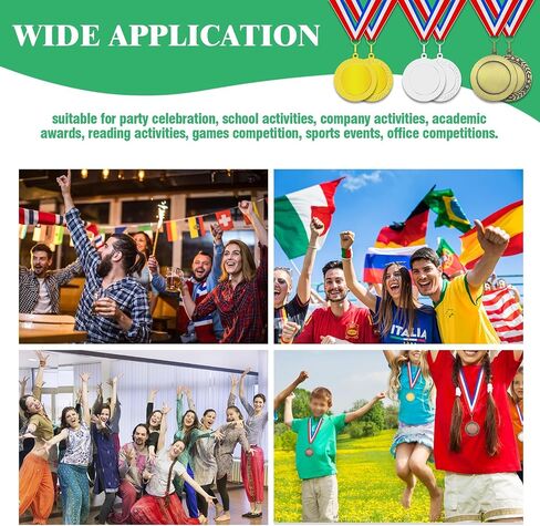 Gold Silver Bronze Blank Award Medals with Neck Ribbons, 1st 2nd 3rd Metal Winner Prize Participation Trophy Make Your Own Medals for Competitions Sports Games Party Favors in Saudi Arabia