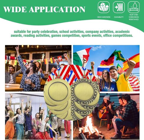 Gold Silver Bronze Blank Award Medals with Neck Ribbons, 1st 2nd 3rd Metal Winner Prize Participation Trophy Make Your Own Medals for Competitions Sports Games Party Favors in Saudi Arabia
