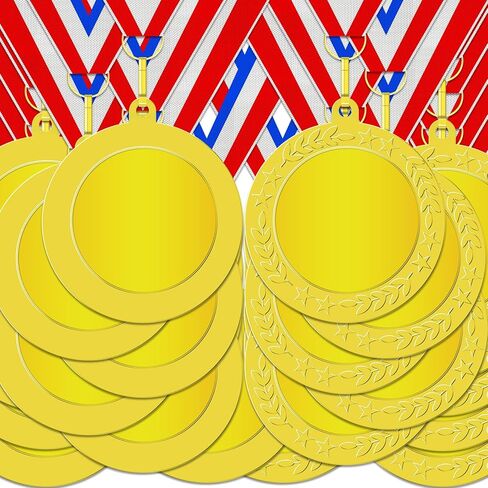 ميداليات جائزة ذهبية وفضية وبرونزية فارغة مع أشرطة للرقبة، جائزة المشاركة الأولى والثانية والثالثة للفائز المعدني، اصنع ميدالياتك الخاصة للمسابقات والألعاب الرياضية ومفضلات الحفلات in Kuwait