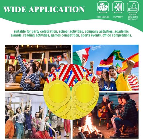 ميداليات جائزة ذهبية وفضية وبرونزية فارغة مع أشرطة للرقبة، جائزة المشاركة الأولى والثانية والثالثة للفائز المعدني، اصنع ميدالياتك الخاصة للمسابقات والألعاب الرياضية ومفضلات الحفلات in Kuwait