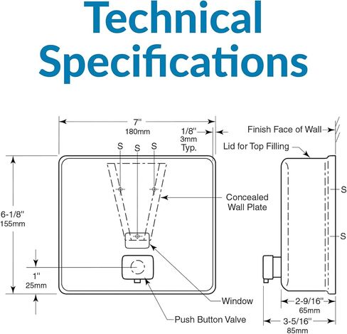 Bobrick Surface-Mounted Soap Dispenser, Vertical Tank Satin-Finish Stainless Steel (40-fl oz Capacity) in Kuwait