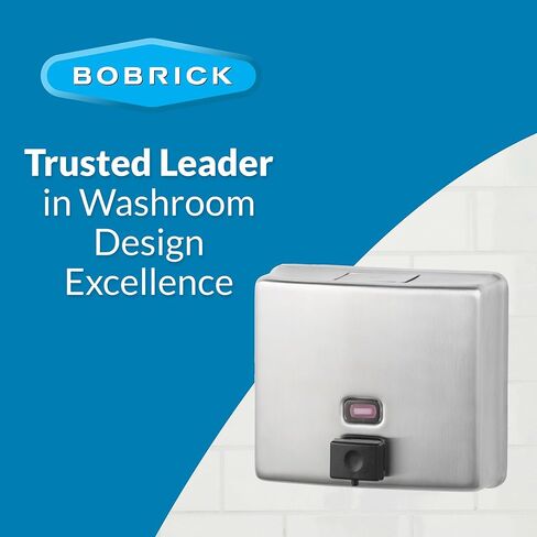 Bobrick Surface-Mounted Soap Dispenser, Vertical Tank Satin-Finish Stainless Steel (40-fl oz Capacity) in Kuwait