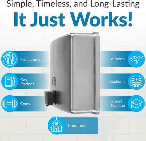 Bobrick Surface-Mounted Soap Dispenser, Vertical Tank Satin-Finish Stainless Steel (40-fl oz Capacity) in Kuwait