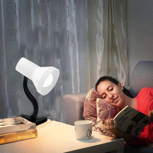 مصباح مكتب Xtricity LED، معقوفة قابلة للتعديل 360 درجة، مصباح للمنزل والمكتب مع لمبة 7 وات A19، 120 فولت، مفتاح تشغيل/إيقاف، ارتفاع 14 بوصة - مصابيح قراءة لطاولة بجانب السرير، مسكن جامعي (لمسة نهائية سوداء) in Kuwait