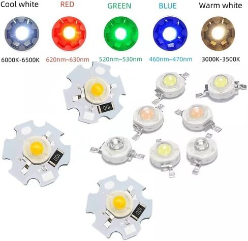 LED Chip Bulb 50Pcs 1W 5V Blue Light Beads High Bright Lamp Source Chip with Aluminum Plate for DIY Light (50PCS Blue Light) in Saudi Arabia