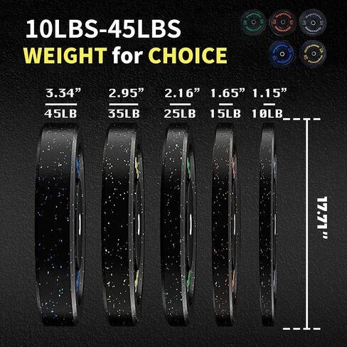 Rubber Olympic Bumper Weights Plates Set,2 In Barbell Plates,2x15LB 2x25LB 2x35LB 2x45LB 100LB 160LB 300LB 45LB Barbell Weights for Strength Training Weightlifting(Single, Pair & Set) in Saudi Arabia