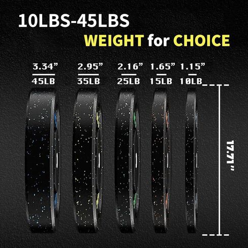 Rubber Olympic Bumper Weights Plates Set,2 In Barbell Plates,2x15LB 2x25LB 2x35LB 2x45LB 100LB 160LB 300LB 45LB Barbell Weights for Strength Training Weightlifting(Single, Pair & Set) in Saudi Arabia