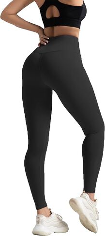Women's Leggings High Waist Yoga Pants No See Through Workout Gym Capris, Tummy Control Sports Training Pant for Women in Saudi Arabia