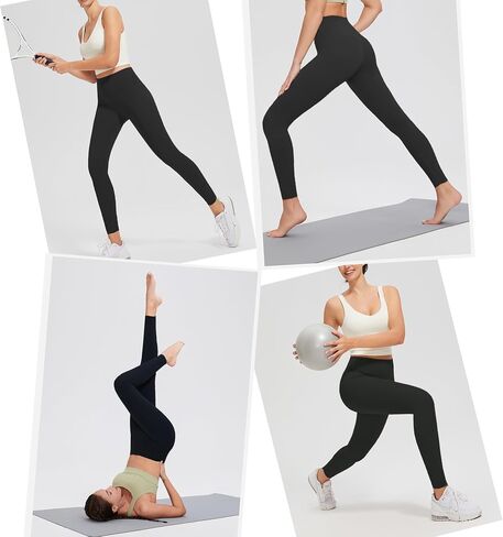 Women's Leggings High Waist Yoga Pants No See Through Workout Gym Capris, Tummy Control Sports Training Pant for Women in Saudi Arabia
