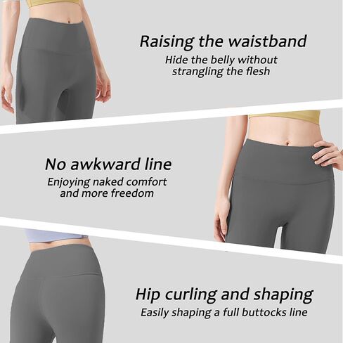 Women's Leggings High Waist Yoga Pants No See Through Workout Gym Capris, Tummy Control Sports Training Pant for Women in Saudi Arabia