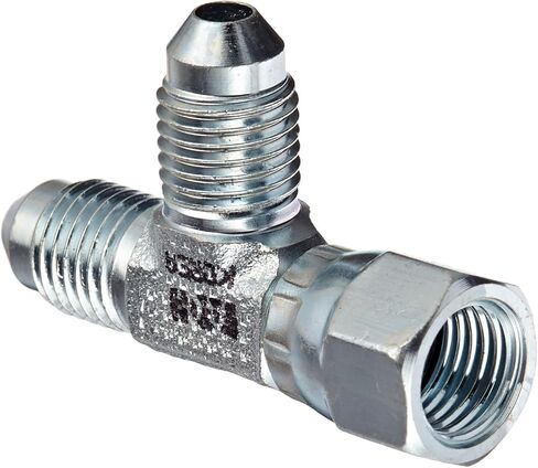 Eaton Aeroquip 203102-4-4S Swivel Nut Run Tee، أنواع نهاية JIC 37 درجة، فولاذ كربوني، 1/4 JIC(f) x 1/4 JIC(m) حجم النهاية، 1/4" أنبوب OD in Kuwait