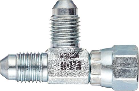 Eaton Aeroquip 203102-4-4S Swivel Nut Run Tee، أنواع نهاية JIC 37 درجة، فولاذ كربوني، 1/4 JIC(f) x 1/4 JIC(m) حجم النهاية، 1/4" أنبوب OD in Kuwait