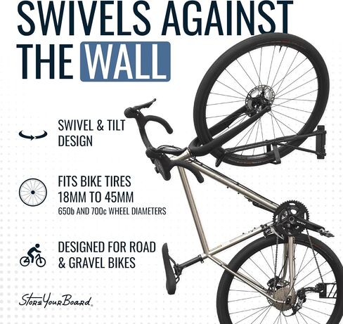 StoreYourBoard SwivelStow Mountain Bike Storage 2-Pack, No Lift Swivel Bike Wall Mount, Heavy Duty Garage Bike Rack, MTB and e-Bike in Kuwait