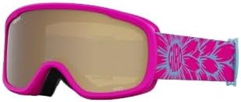 Giro Buster Kids Ski Goggles - Snowboard Goggles for Youth, Boys & Girls - Pink Bloom Strap with Amber Rose Lens in Saudi Arabia