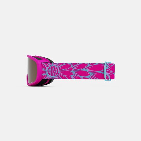 Giro Buster Kids Ski Goggles - Snowboard Goggles for Youth, Boys & Girls - Pink Bloom Strap with Amber Rose Lens in Saudi Arabia