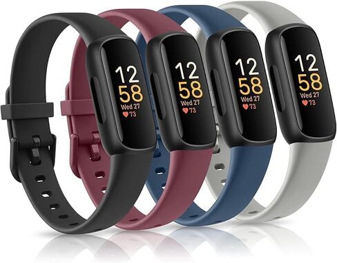 Vancle 4 Pack Bands Compatible with Fitbit Inspire 3 Bands for Women Men, Sport Silicone Adjustable Replacement Straps for Fitbit Inspire 3 Fitness Tracke in Saudi Arabia