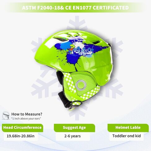 Toddler and Kids Ski Helmet Snowboard Helmet Sled Helmet Sled Ultra Lightweight Small Size Suggested 2-6 Years Kids ASTM Certified in Kuwait