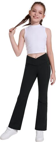 بنطال ضيق مبطن بالصوف للفتيات من Desol مع جيوب متقاطعة وخصر عالٍ للرقص واليوجا لفصل الشتاء in Kuwait