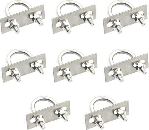 8 Pcs Round U-Bolts 1.5 inch (38 mm) Inside Width 58 mm Long M6 304 Stainless Steel U-Bolts with Nuts and Plate in Kuwait