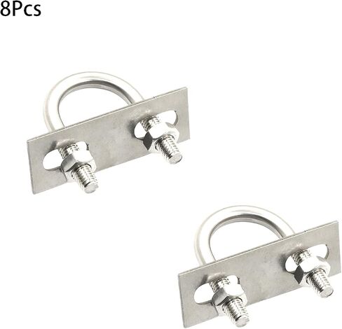 8 Pcs Round U-Bolts 1.5 inch (38 mm) Inside Width 58 mm Long M6 304 Stainless Steel U-Bolts with Nuts and Plate in Kuwait