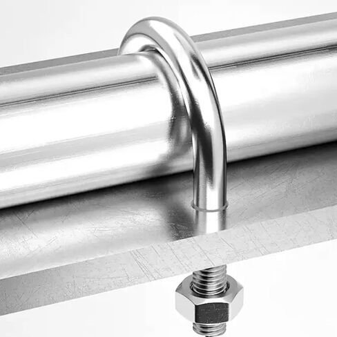 8 Pcs Round U-Bolts 1.5 inch (38 mm) Inside Width 58 mm Long M6 304 Stainless Steel U-Bolts with Nuts and Plate in Kuwait