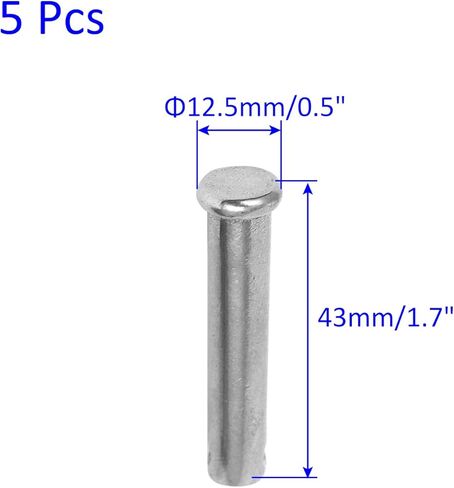 5 عبوات من دبابيس M METERXITY - مشبك دبابيس من الفولاذ المقاوم للصدأ برأس مسطح، مضاد للمقاومة، يوضع على إصلاح الميكانيكا (M8 × 80 مم، لون فضي) in Kuwait